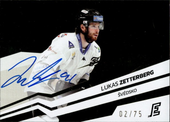 Lukas Zetterberg Karlovy Vary Tipsport ELH 2023/24 SportZoo 2. serie Around the World AUTO /75 #AWS-LZ