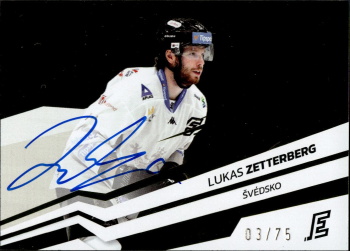 Lukas Zetterberg Karlovy Vary Tipsport ELH 2023/24 SportZoo 2. serie Around the World AUTO /75 #AWS-LZ
