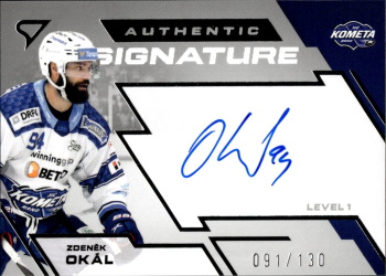 Zdenek Okal Kometa Brno Tipsport ELH 2023/24 SportZoo 2. serie Authentic Signature Level 1 /130 #SL1-ZO