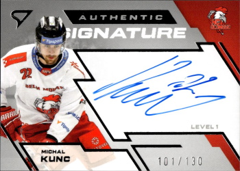Michal Kunc Olomouc Tipsport ELH 2023/24 SportZoo 2. serie Authentic Signature Level 1 /130 #SL1-KU
