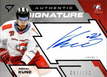 Michal Kunc Olomouc Tipsport ELH 2023/24 SportZoo 2. serie Authentic Signature Level 1 /130 #SL1-KU
