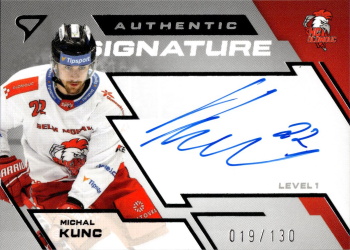 Michal Kunc Olomouc Tipsport ELH 2023/24 SportZoo 2. serie Authentic Signature Level 1 /130 #SL1-KU