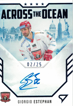 Giorgio Estephan Hradec Kralove Tipsport ELH 2023/24 SportZoo 2. serie Across the Ocean AUTO /25 #AOS-GE