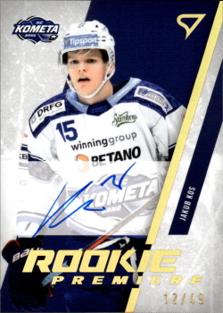 Jakub Kos Kometa Brno Tipsport ELH 2023/24 SportZoo 2. serie Rookie Premiere AUTO /49 #RPS-JK
