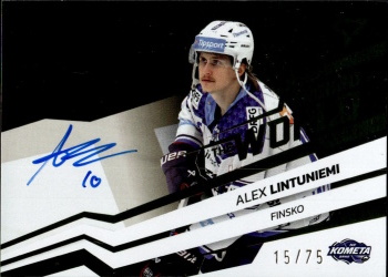 Alex Lintuniemi Kometa Brno Tipsport ELH 2023/24 SportZoo 2. serie Around the World AUTO /75 #AWS-AL