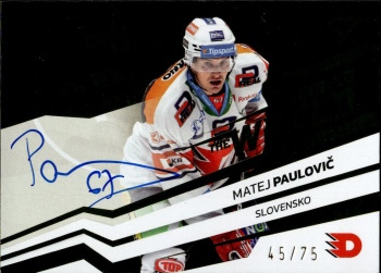 Matej Paulovic Pardubice Tipsport ELH 2023/24 SportZoo 2. serie Around the World AUTO /75 #AWS-MP