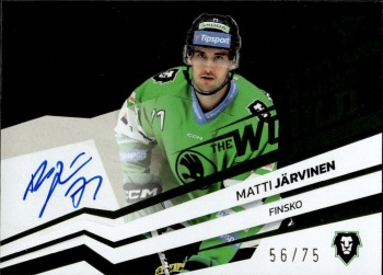 Matti Jarvinen Mlada Boleslav Tipsport ELH 2023/24 SportZoo 2. serie Around the World AUTO /75 #AWS-MJ