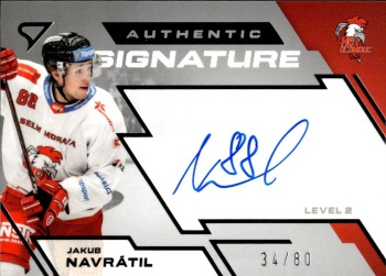 Jakub Navratil Olomouc Tipsport ELH 2023/24 SportZoo 2. serie Authentic Signature Level 2 /80 #SL2-JN