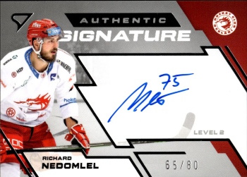 Richard Nedomlel Trinec Tipsport ELH 2023/24 SportZoo 2. serie Authentic Signature Level 2 /80 #SL2-RN