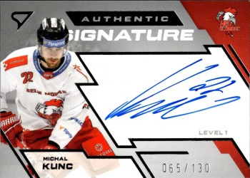 Michal Kunc Olomouc Tipsport ELH 2023/24 SportZoo 2. serie Authentic Signature Level 1 /130 #SL1-KU