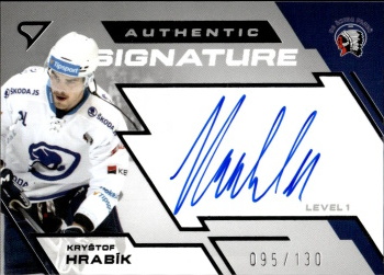 Krystof Hrabik Plzen Tipsport ELH 2023/24 SportZoo 2. serie Authentic Signature Level 1 /130 #SL1-KH