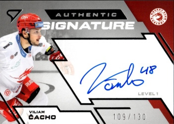 Viliam Cacho Trinec Tipsport ELH 2023/24 SportZoo 2. serie Authentic Signature Level 1 /130 #SL1-VC