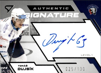 Tomas Dujsik Plzen Tipsport ELH 2023/24 SportZoo 2. serie Authentic Signature Level 1 /130 #SL1-DU