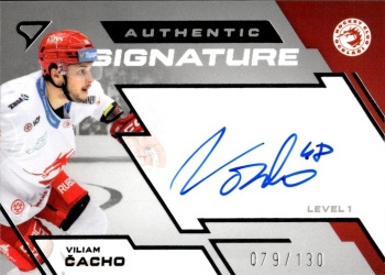 Viliam Cacho Trinec Tipsport ELH 2023/24 SportZoo 2. serie Authentic Signature Level 1 /130 #SL1-VC