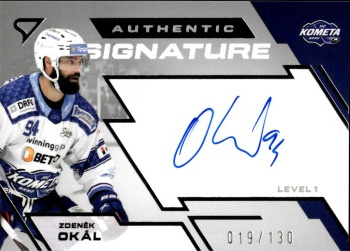 Zdenek Okal Kometa Brno Tipsport ELH 2023/24 SportZoo 2. serie Authentic Signature Level 1 /130 #SL1-ZO