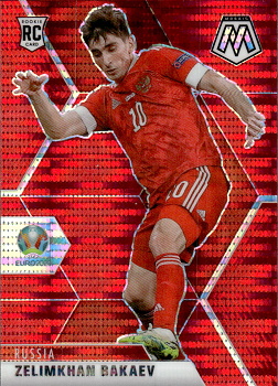 Zelimkhan Bakaev Russia Panini UEFA EURO 2020 Mosaic Red Pulsar Prizm #71
