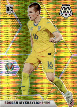 Bogdan Mykhaylichenko Ukraine Panini UEFA EURO 2020 Mosaic Gold Pulsar Prizm #188