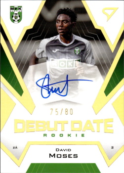David Moses Karvina SportZoo FORTUNA:LIGA 2023/24 2. serie Debut Date Rookie Auto /80 #DRS-DM