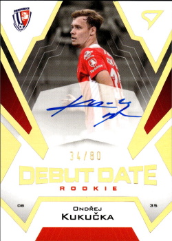 Ondrej Kukucka Pardubice SportZoo FORTUNA:LIGA 2023/24 2. serie Debut Date Rookie Auto /80 #DRS-OK