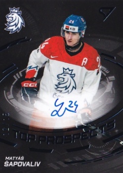 Matyas Sapovaliv Reprezentace Hokejove Cesko 2024 SportZoo Top Prospects Auto /15 #TPS-MS