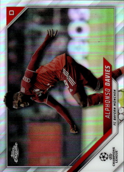 Alphonso Davies Bayern Munchen Topps UEFA Champions League Chrome 2021/22 Refractor #88