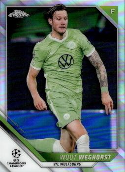 Wout Weghorst VfL Wolfsburg Topps UEFA Champions League Chrome 2021/22 Refractor #91