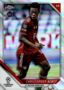 Christopher Scott Bayern Munchen Topps UEFA Champions League Chrome 2021/22 Refractor #177