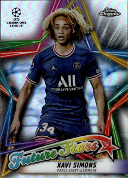 Xavi Simons Paris Saint-Germain Topps UEFA Champions League Chrome 2021/22 Future Stars #FS-07