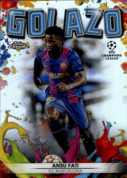 Ansu Fati FC Barcelona Topps UEFA Champions League Chrome 2021/22 Golazo #G-09