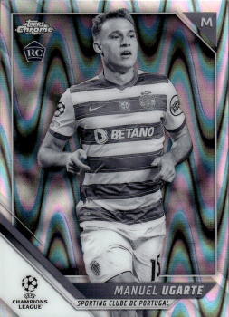 Manuel Ugarte Sporting CP Topps UEFA Champions League Chrome 2021/22 Black & White Ray Wave #7
