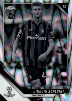Giorgio Scalvini Atalanta BC Topps UEFA Champions League Chrome 2021/22 Black & White Ray Wave #15