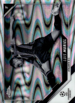 Luis Muriel Atalanta BC Topps UEFA Champions League Chrome 2021/22 Black & White Ray Wave #20