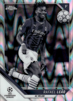 Rafael Leao A.C. Milan Topps UEFA Champions League Chrome 2021/22 Black & White Ray Wave #37