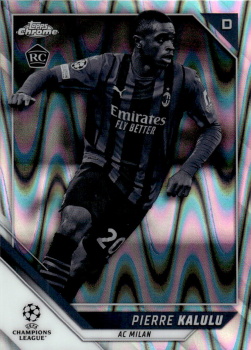 Pierre Kalulu A.C. Milan Topps UEFA Champions League Chrome 2021/22 Black & White Ray Wave #67