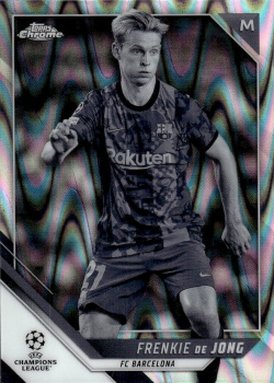 Frenkie de Jong FC Barcelona Topps UEFA Champions League Chrome 2021/22 Black & White Ray Wave #93