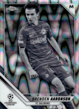 Brenden Aaronson Red Bull Salzburg Topps UEFA Champions League Chrome 2021/22 Black & White Ray Wave #97