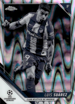 Luis Suarez Atletico Madrid Topps UEFA Champions League Chrome 2021/22 Black & White Ray Wave #108