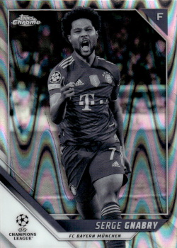 Serge Gnabry Bayern Munchen Topps UEFA Champions League Chrome 2021/22 Black & White Ray Wave #143