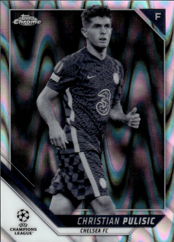 Christian Pulisic Chelsea Topps UEFA Champions League Chrome 2021/22 Black & White Ray Wave #150