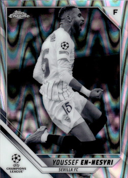 Youssef En-Nesyri Sevilla FC Topps UEFA Champions League Chrome 2021/22 Black & White Ray Wave #153