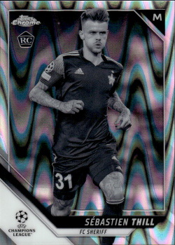 Sebastien Thill FC Sheriff Topps UEFA Champions League Chrome 2021/22 Black & White Ray Wave #162