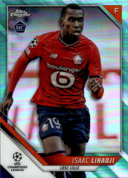 Isaac Lihadji LOSC Lille Topps UEFA Champions League Chrome 2021/22 Aqua Refractor /199 #12