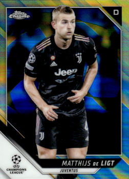 Matthijs de Ligt Juventus FC Topps UEFA Champions League Chrome 2021/22 Blue & Gold Starball Refractor /75 #61