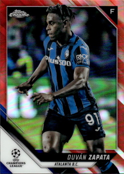 Duvan Zapata Atalanta BC Topps UEFA Champions League Chrome 2021/22 Red Refractor /10 #83