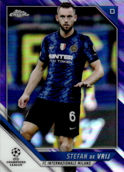Stefan de Vrij Internazionale Milano Topps UEFA Champions League Chrome 2021/22 Purple Refractor /250 #179
