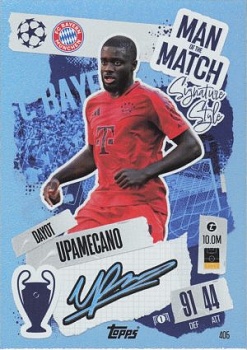 Dayot Upamecano Bayern Munchen 2024/25 Topps Match Attax UEFA Club Competitions Man of the Match Signature Style #405