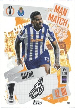 Galeno FC Porto 2024/25 Topps Match Attax UEFA Club Competitions Man of the Match Signature Style #410