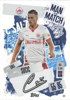 Luka Sucic Red Bull Salzburg 2024/25 Topps Match Attax UEFA Club Competitions Man of the Match Signature Style #414