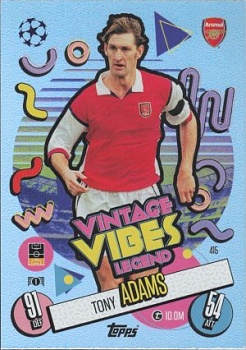 Tony Adams Arsenal 2024/25 Topps Match Attax UEFA Club Competitions Vintage Vibes Legend #415