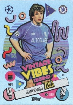 Gianfranco Zola Chelsea 2024/25 Topps Match Attax UEFA Club Competitions Vintage Vibes Legend #419